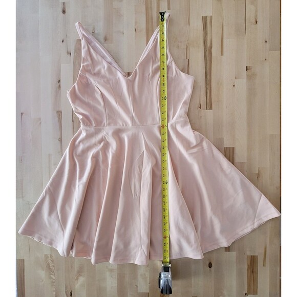 NWT Fit And Flare Skater Dress, Peach, Ballet, V-Neck,  Hidden Zipper - Sz L - Picture 6 of 8